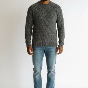 Bonobos Bouclé Crew Neck Sweater Slim Fit Charcoal Marled Wool Blend M